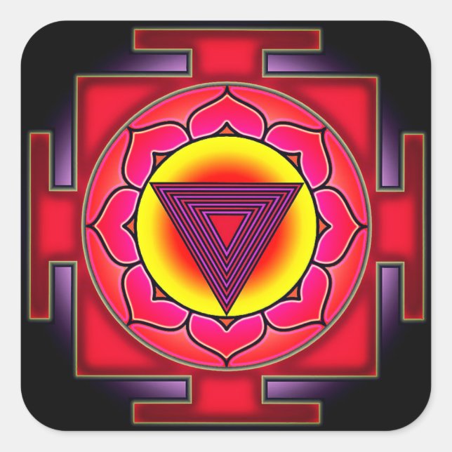 Adesivo Quadrado Bhairavi Yantra (Frente)