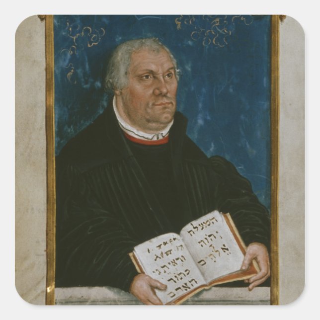 Adesivo Quadrado Bíblia alemã da tradução de Luther, 1561 (Frente)