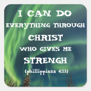 Adesivo Quadrado Bíblia Verdadeiro Luzes do Norte de aspas Inspirac