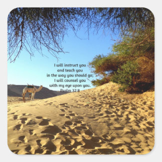 Adesivo Quadrado Bíblia Versa Salm De Cotação Inspiracional 32:8