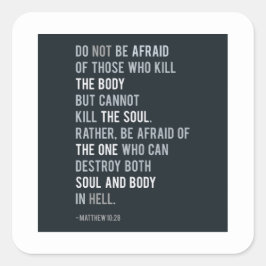 Adesivo Quadrado Bíblia Verso Medo Não tenha medo da Tipografia