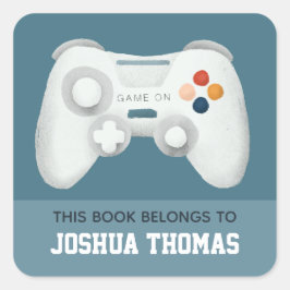 Adesivo Quadrado Biblioteca Boys Blue Gaming Kids