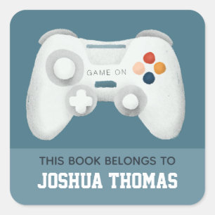 Adesivo Quadrado Biblioteca Boys Blue Gaming Kids
