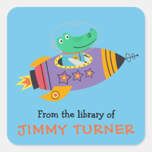 Adesivo Quadrado Biblioteca de Foguetes Espaciais