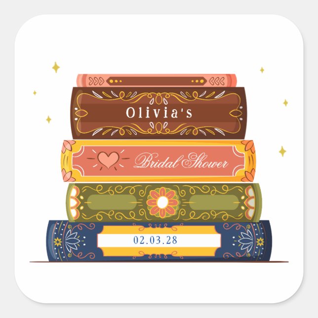 Adesivo Quadrado Biblioteca de Livros de Histórias: Chuvada de Pres (Frente)