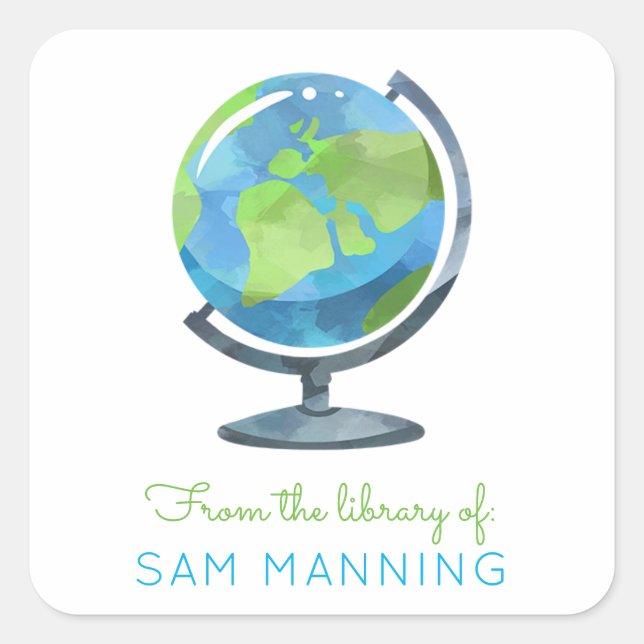 Adesivo Quadrado Biblioteca do Globo (Frente)