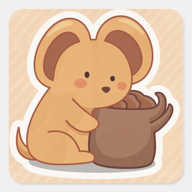 Adesivo Quadrado Bichinho (Frente)