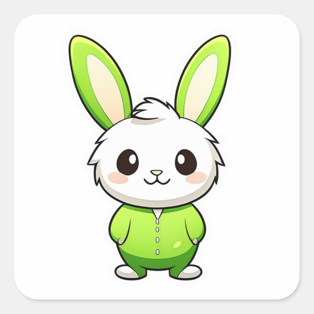 Adesivo Quadrado Bicho de coelho doce (Frente)