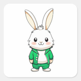 Adesivo Quadrado Bicho de coelho doce