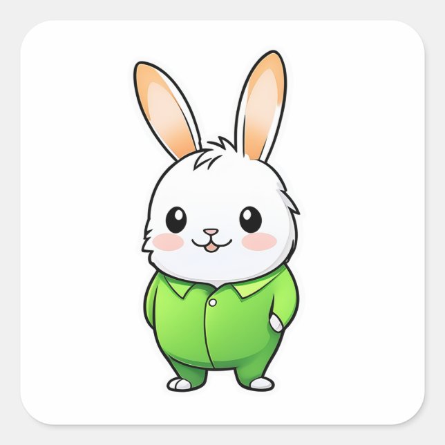 Adesivo Quadrado Bicho de coelho doce (Frente)