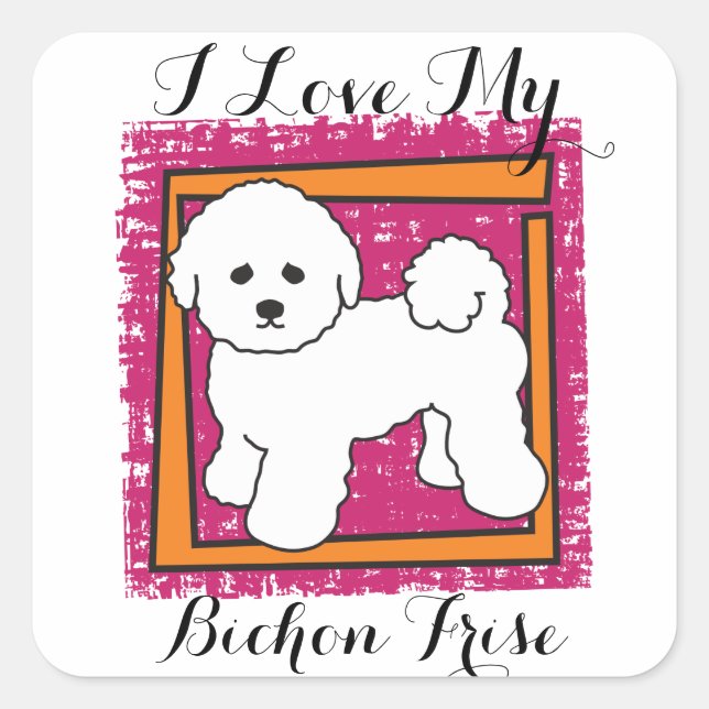 ADESIVO QUADRADO BICHON FRISE (Frente)