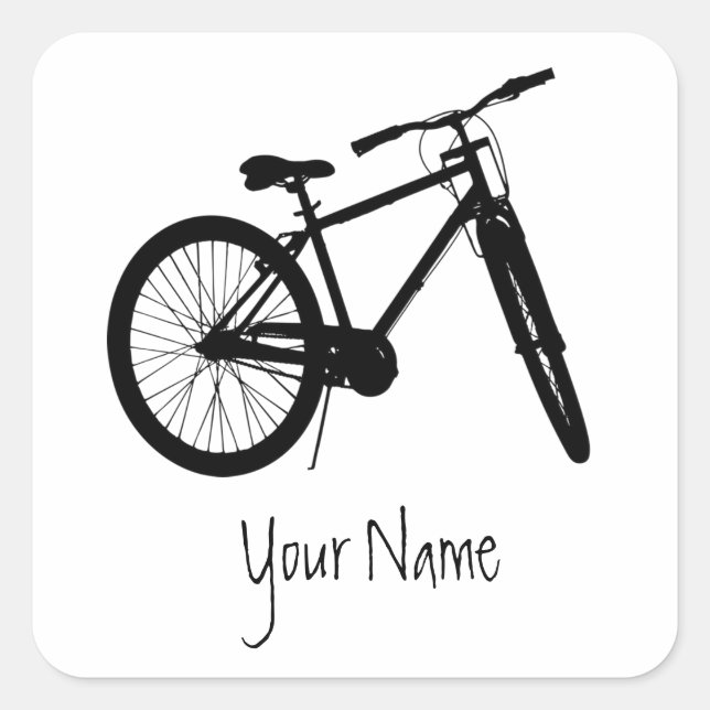 Adesivo Quadrado Bicicleta de Bicicleta de Placa de Nome Personaliz (Frente)