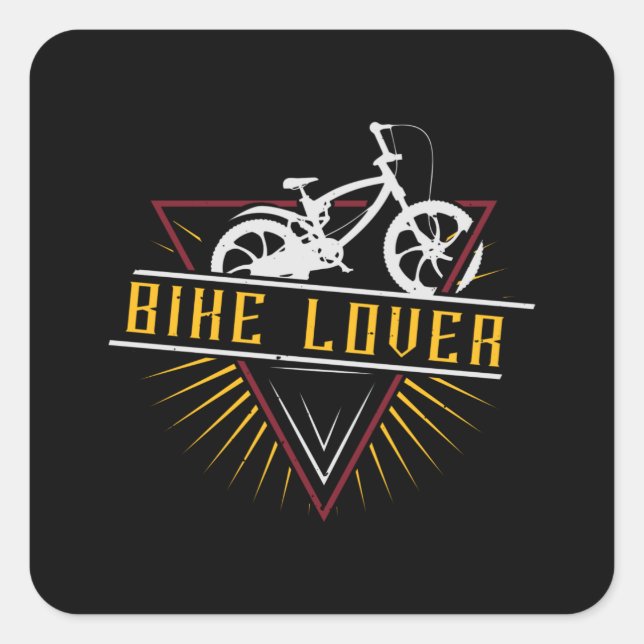 Adesivo Quadrado Bicicleta - Lover de bicicleta (Frente)