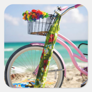 Adesivo Quadrado Bicicleta na praia Miami, Florida