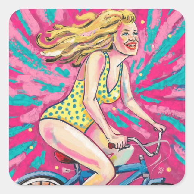 Adesivo Quadrado Bicicleta quebrada (Frente)