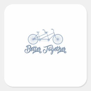 Adesivo Quadrado Bicicleta Tandem Melhor Juntos Ciclista Ciclismo G
