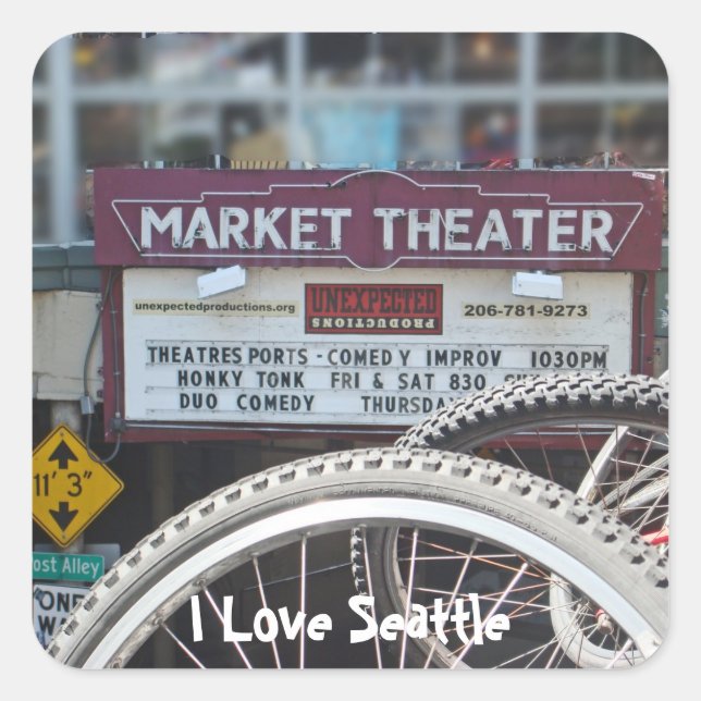Adesivo Quadrado Bicicletas no Teatro (Frente)
