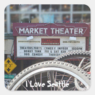Adesivo Quadrado Bicicletas no Teatro