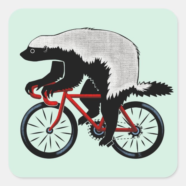Adesivo Quadrado Bicycle Honey Badger (Frente)