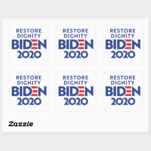 Adesivo Quadrado BIDEN 2020 - Restaurar Dignidade