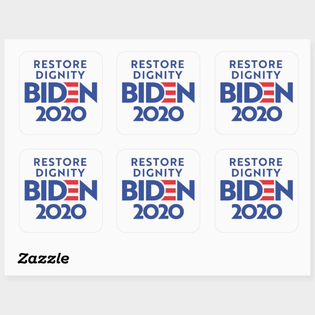 Adesivo Quadrado BIDEN 2020 - Restaurar Dignidade (Folha)
