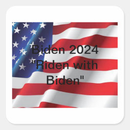 Adesivo Quadrado Biden 2024 "Riden with Biden" Stickers