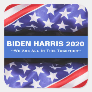 Adesivo Quadrado BIDEN HARRIS 2020 USA Flag Campaign Stickers
