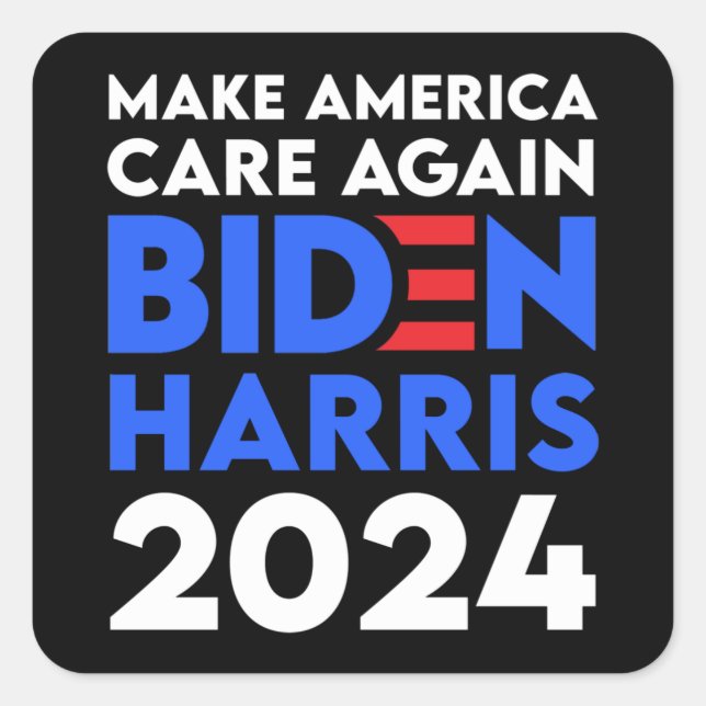 Adesivo Quadrado Biden / Harris - 2024 - Torne a América mais atent (Frente)