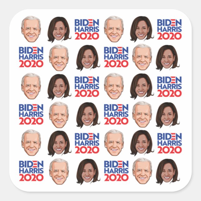 Adesivo Quadrado Biden Harris / Joe e Kamala (Frente)