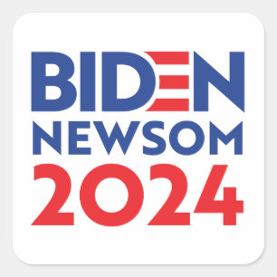 Adesivo Quadrado Biden Newsom 2024