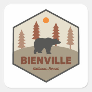Adesivo Quadrado Bienville National Forest Bear