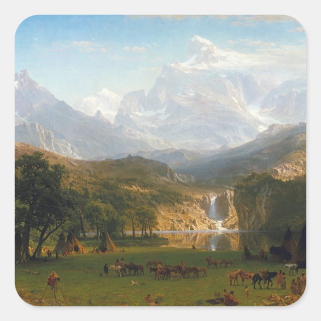 Adesivo Quadrado Bierstadt Rocky Mounains Landers Peak Painting (Frente)