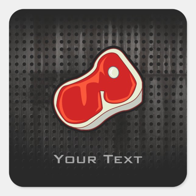 Adesivo Quadrado Bife do açougueiro; preto (Frente)