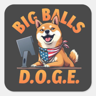 Adesivo Quadrado Big Balls Doge Department of the Efficiency do Gov