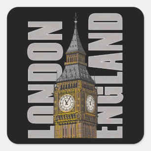 Adesivo Quadrado Big Ben Clock Tower Londres Inglaterra Reino Unido