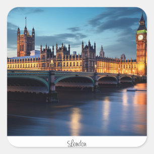 Adesivo Quadrado Big Ben, Londres.