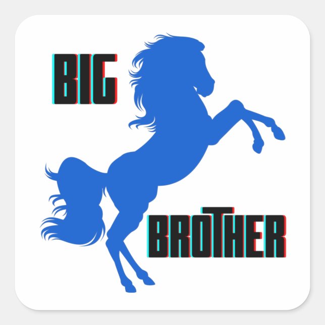 Adesivo Quadrado Big Brother Horse Rearing (Frente)