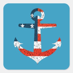 Adesivo Quadrado Big Flag Anchor Americano