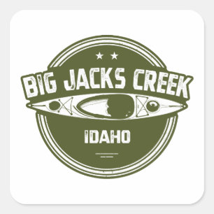 Adesivo Quadrado Big Jacks Creek Wild E Rio Cênico Idaho Kayaki