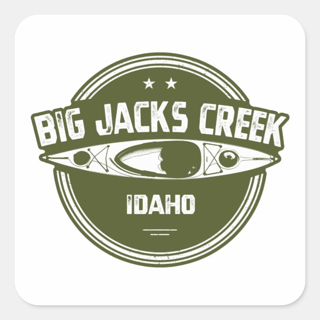 Adesivo Quadrado Big Jacks Creek Wild E Rio Cênico Idaho Kayaki (Frente)