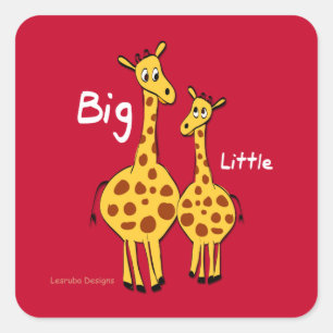 Adesivo Quadrado Big Little Giraffe
