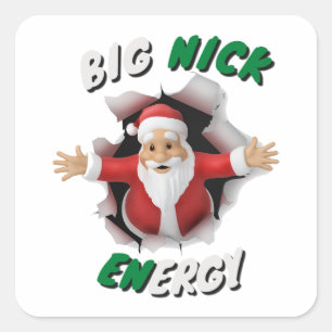 Adesivo Quadrado Big Nick Energy Retro Natal