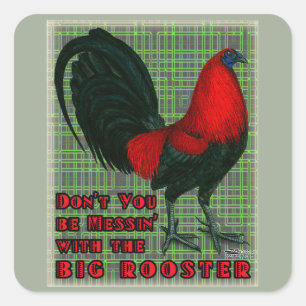 Adesivo Quadrado Big Red Rooster