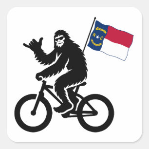 Adesivo Quadrado Bigfoot Ciclismo Bandeira da Carolina do Norte