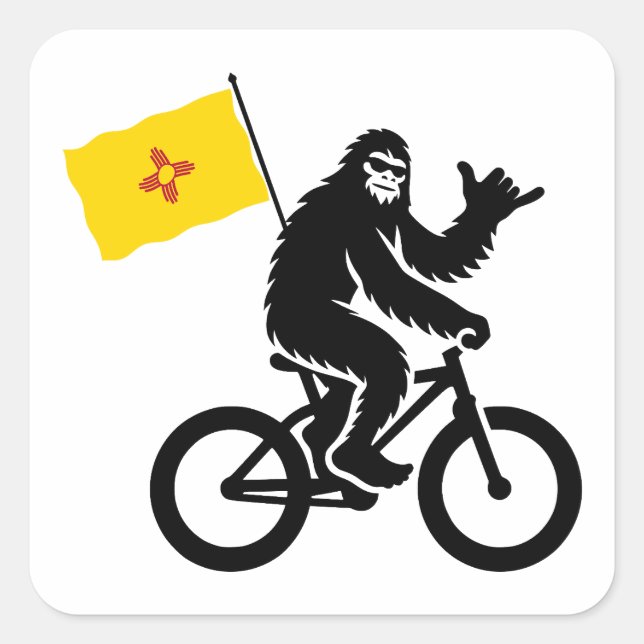 Adesivo Quadrado Bigfoot Cycling New Mexico Flag (Frente)