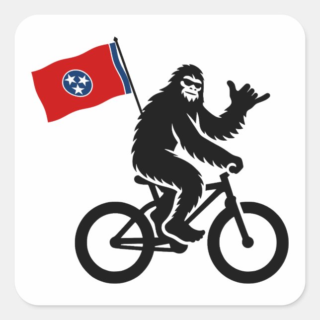 Adesivo Quadrado Bigfoot Cycling Tennessee Flag (Frente)
