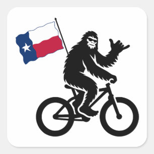 Adesivo Quadrado Bigfoot Cycling Texas Flag
