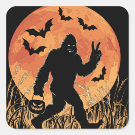 Adesivo Quadrado Bigfoot Halloween