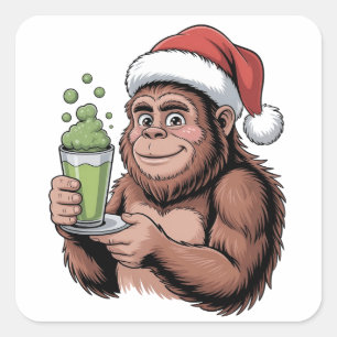 Adesivo Quadrado Bigfoot Papais noeis Engraçados Sasquatch Segurand