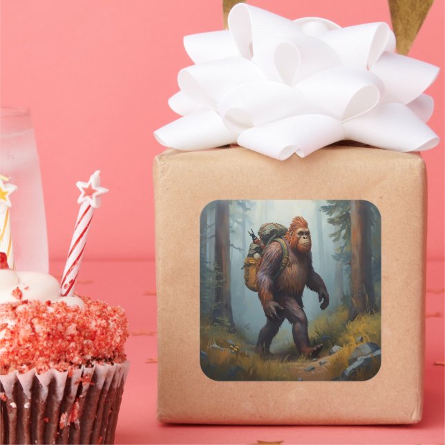 Adesivo Quadrado Bigfoot Sasquatch birthday father's day Sticker (Festa)
